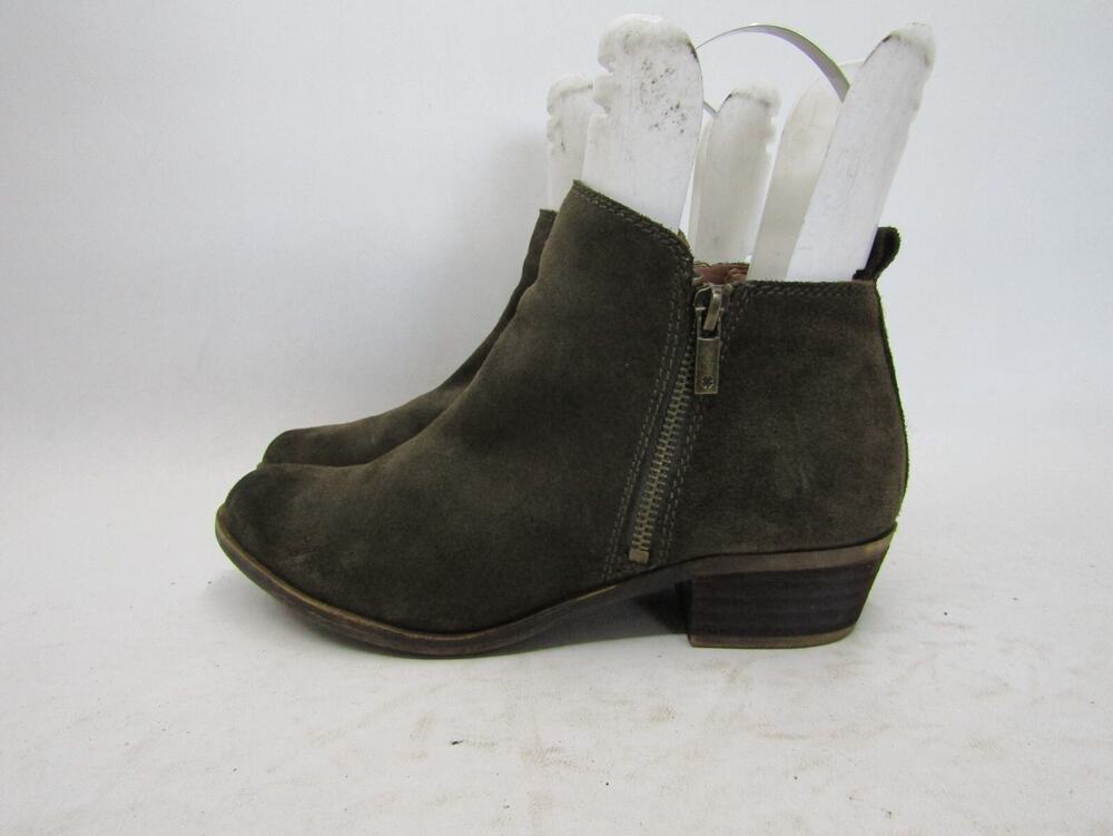 Lucky Brand Womens Size 7.5 M Brown Suede Zip Ankle Fashion Boots